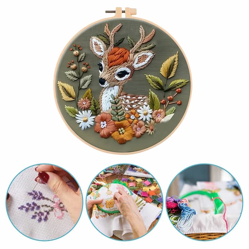 Emonia - Stickerei-Starterset mit Stickrahmen