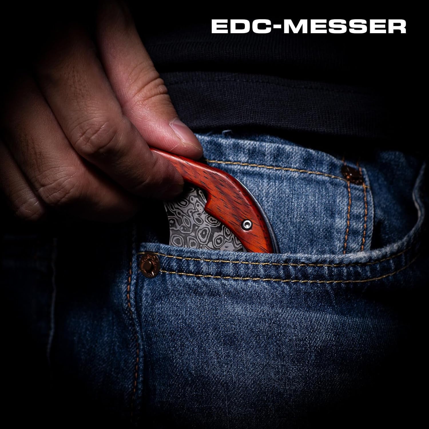 DamaBlade - Handgeschmiedetes Damaszenerstahl-Klappmesser