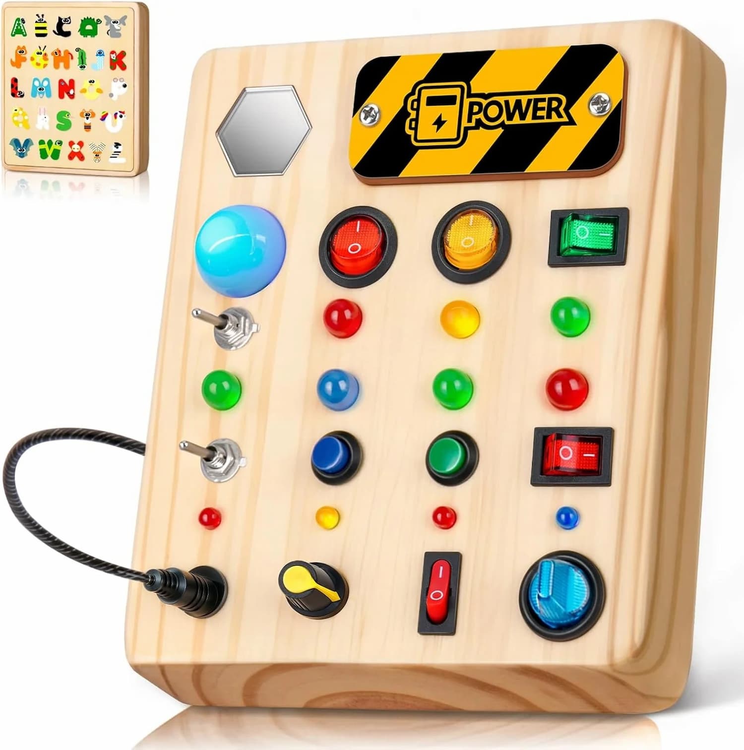 Stimilus Board - Montessori-Sinnes-Schalt-Spielzeug aus Holz