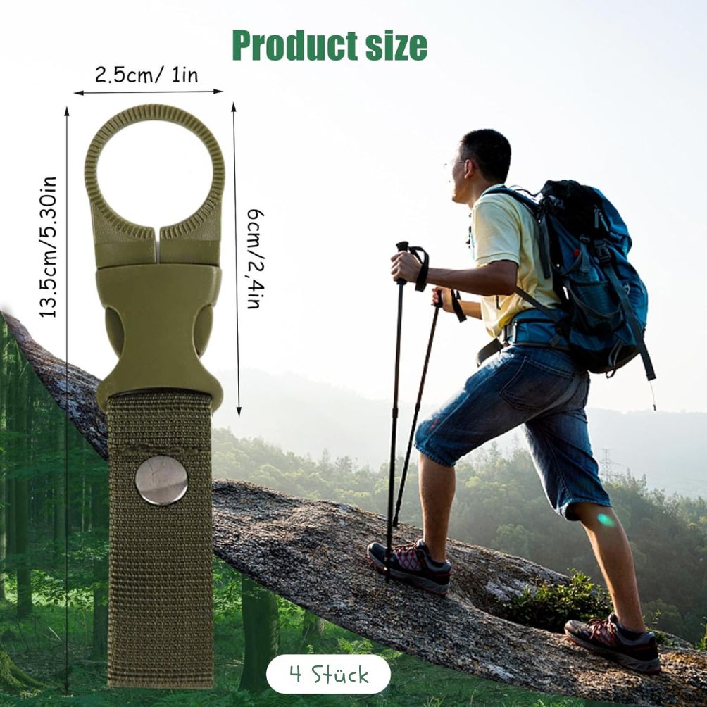 BottleHanger - 4er-Pack Robustes Nylon Outdoor Set für freihändige Wasserflaschenhalterung