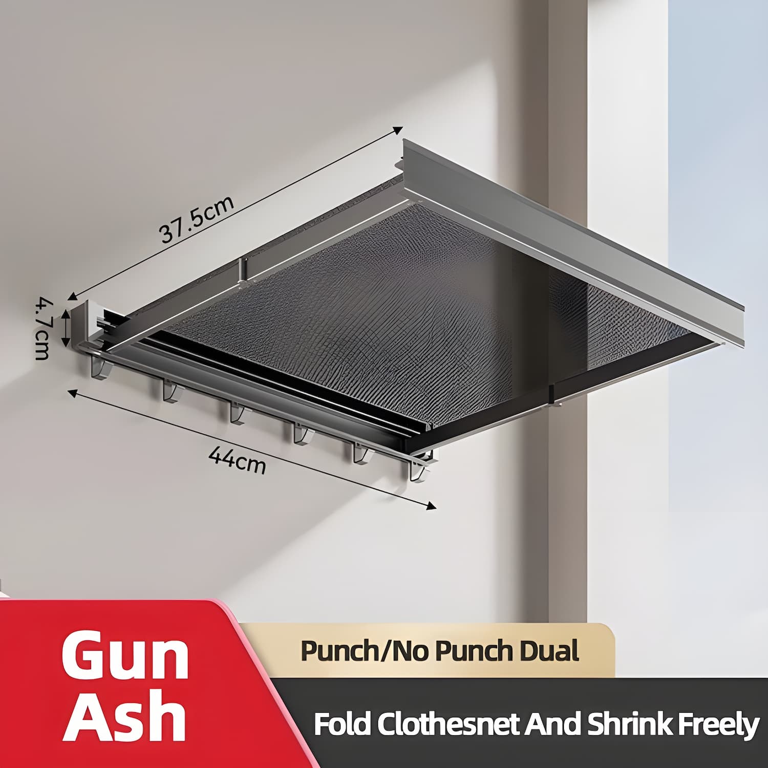 Husamana - Klappbares Wandregal für Wäsche – platzsparend mit doppeltem Trockenraum