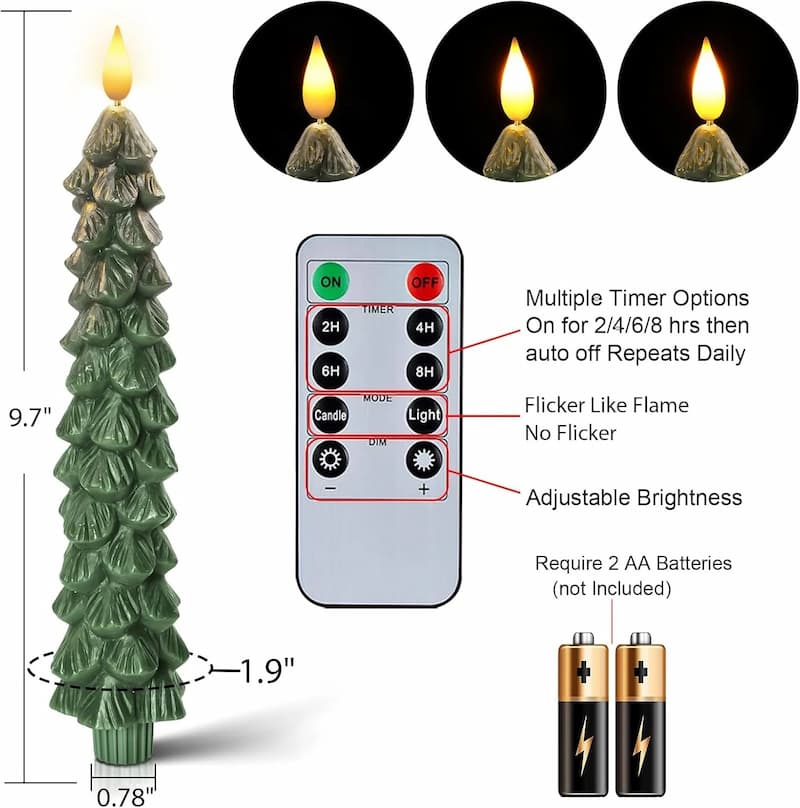 PineCandle - LED Baumkerzen Weihnachten — Gemütlich & kindersicher dekorieren