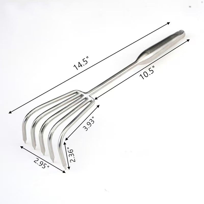 GardenClaw - Gartenrechen aus Edelstahl — Stabiler Handrechen mit rutschfestem Griff