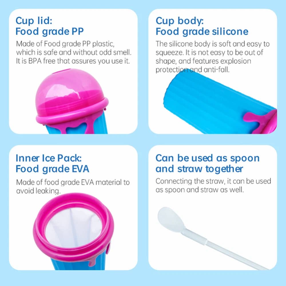 SlushyCup - Slushy-Becher zum Quetschen – Für Eisgetränke in Minuten