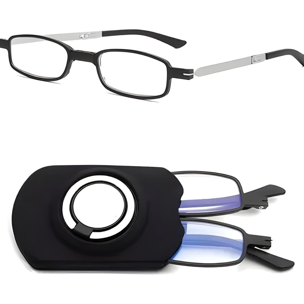FoldGlasses - Randlose Gleitsicht-Lesebrille mit Blaulichtfilter und Titanfassung