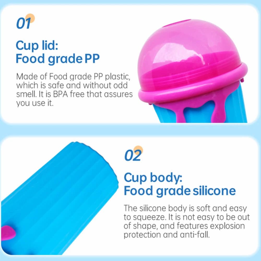 SlushyCup - Slushy-Becher zum Quetschen – Für Eisgetränke in Minuten