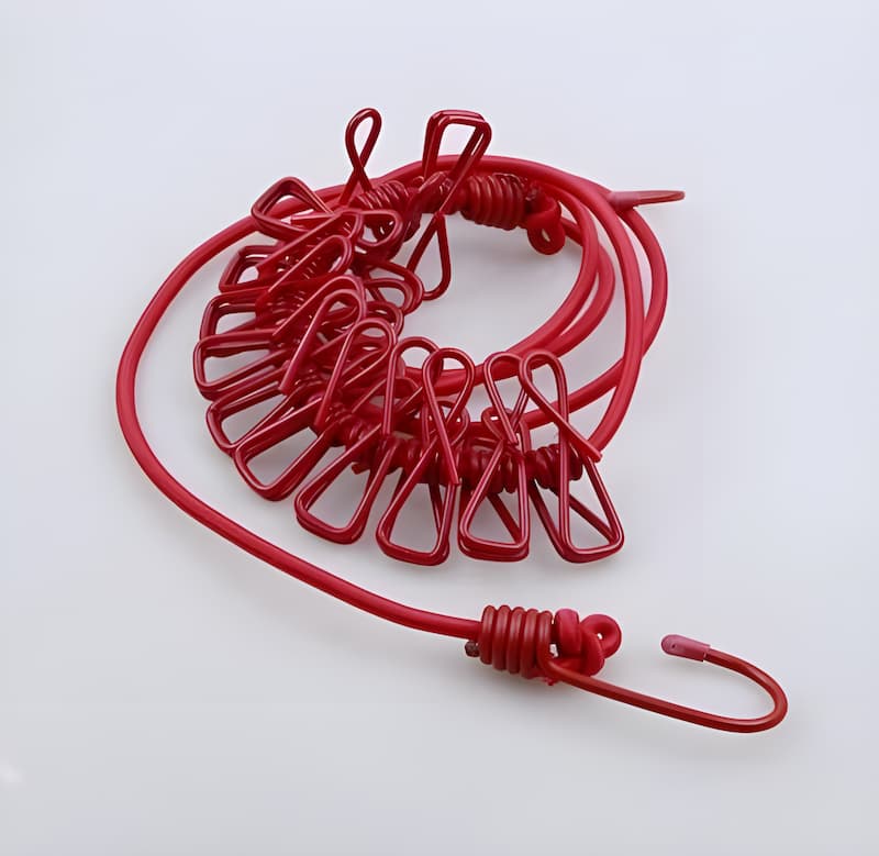 ClipLine - Tragbare Wäscheleine mit Clips – Ideal für Reisen, Camping & Balkon