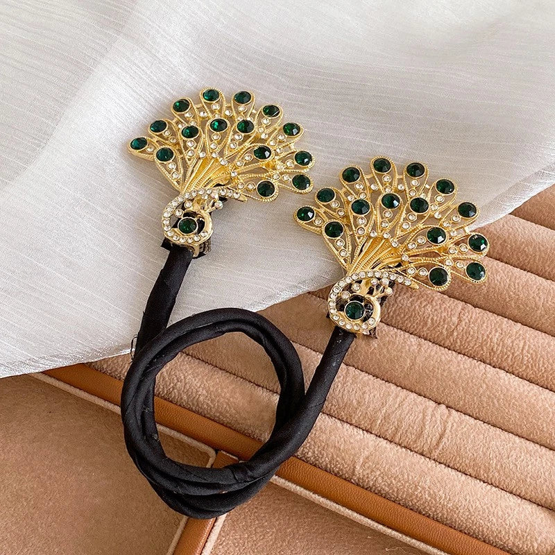 PeacockClip - Pfauenflügel Haarclip Set – Glanz für Abendkleider