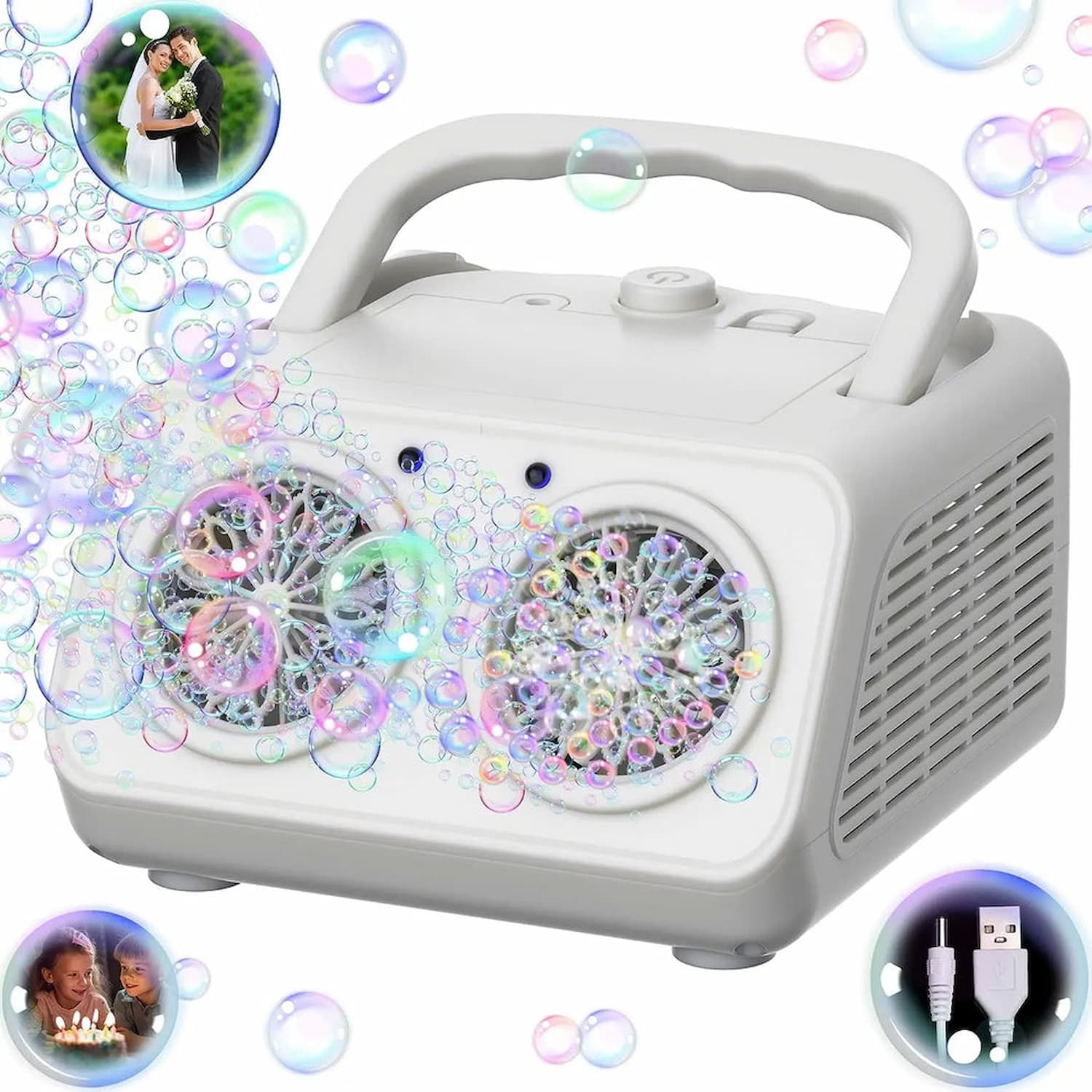 Bubble Blaster - Verzaubern Sie jede Gartenparty mit einem „Bubble Storm“ mit zwei Scheiben