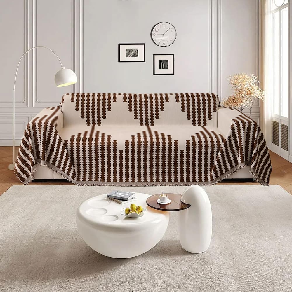 SofaQuilt - Baumwoll-Chenille Sofadecke — Passt zu jedem Interieur & jeder Jahreszeit