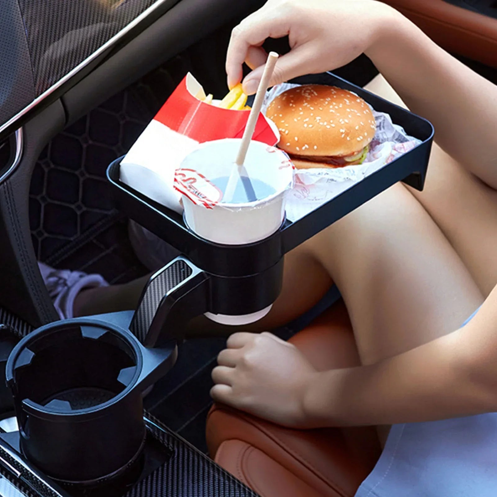 Auto Cup Holder Extender & Food Tray - Frest
