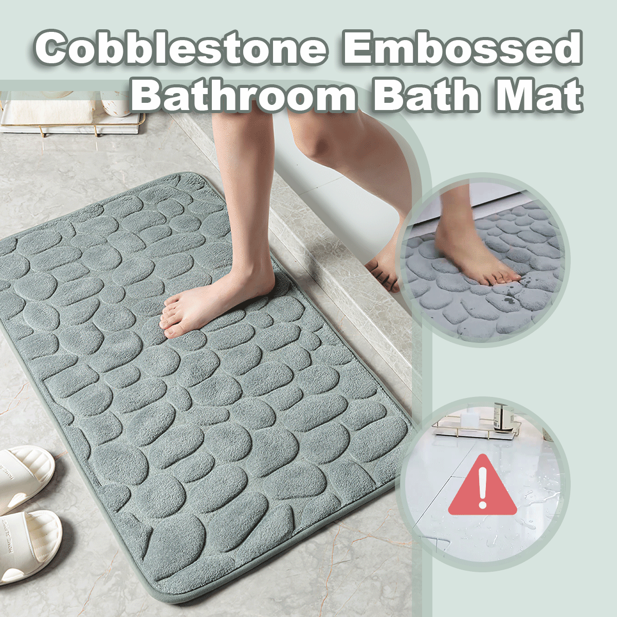 CobbleMatt™ - Badematte mit Kieselsteinrelief - Frest