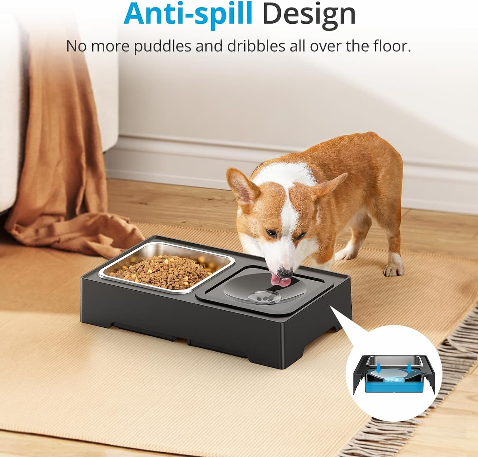 ElevaBowl - Verstellbarer, erhöhter Hundenapf mit Slow Feeder - Frest