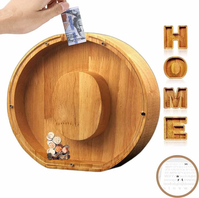 MoneyLetter - Hölzernes Sparschwein für Kinder - Frest