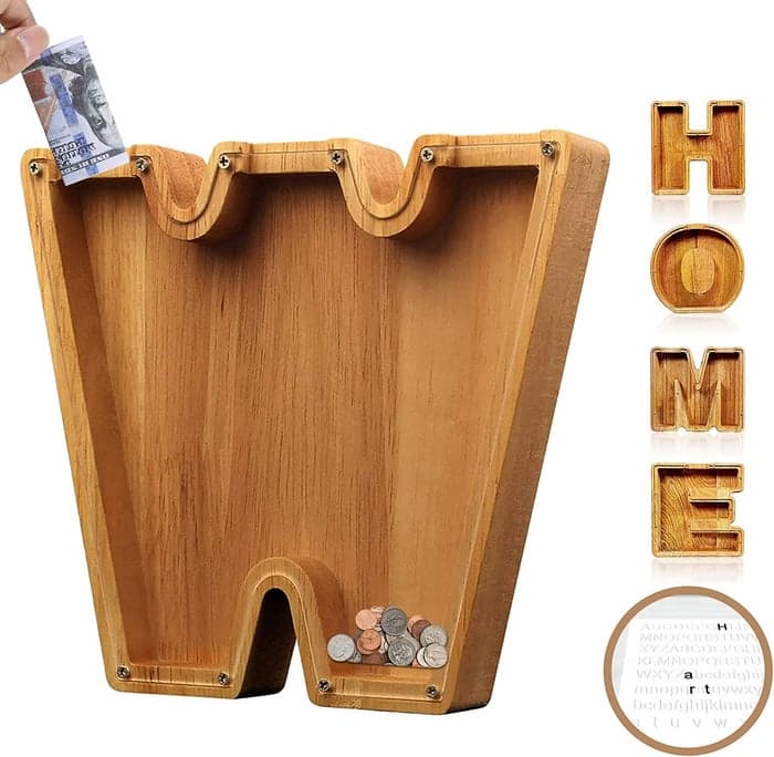 MoneyLetter - Hölzernes Sparschwein für Kinder - Frest