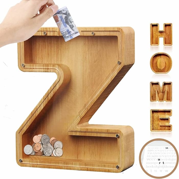 MoneyLetter - Hölzernes Sparschwein für Kinder - Frest