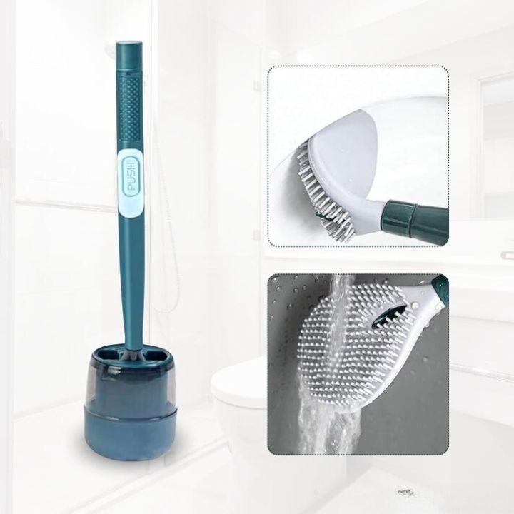 SiloStick - Wandmontierte Toilettenbürstengarnitur mit Flüssigkeitsspender - Frest