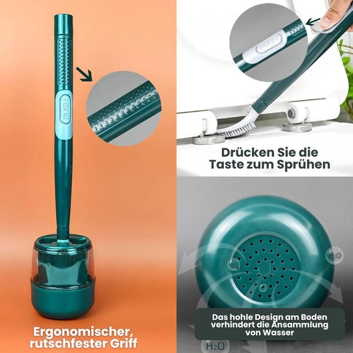 SiloStick - Wandmontierte Toilettenbürstengarnitur mit Flüssigkeitsspender - Frest
