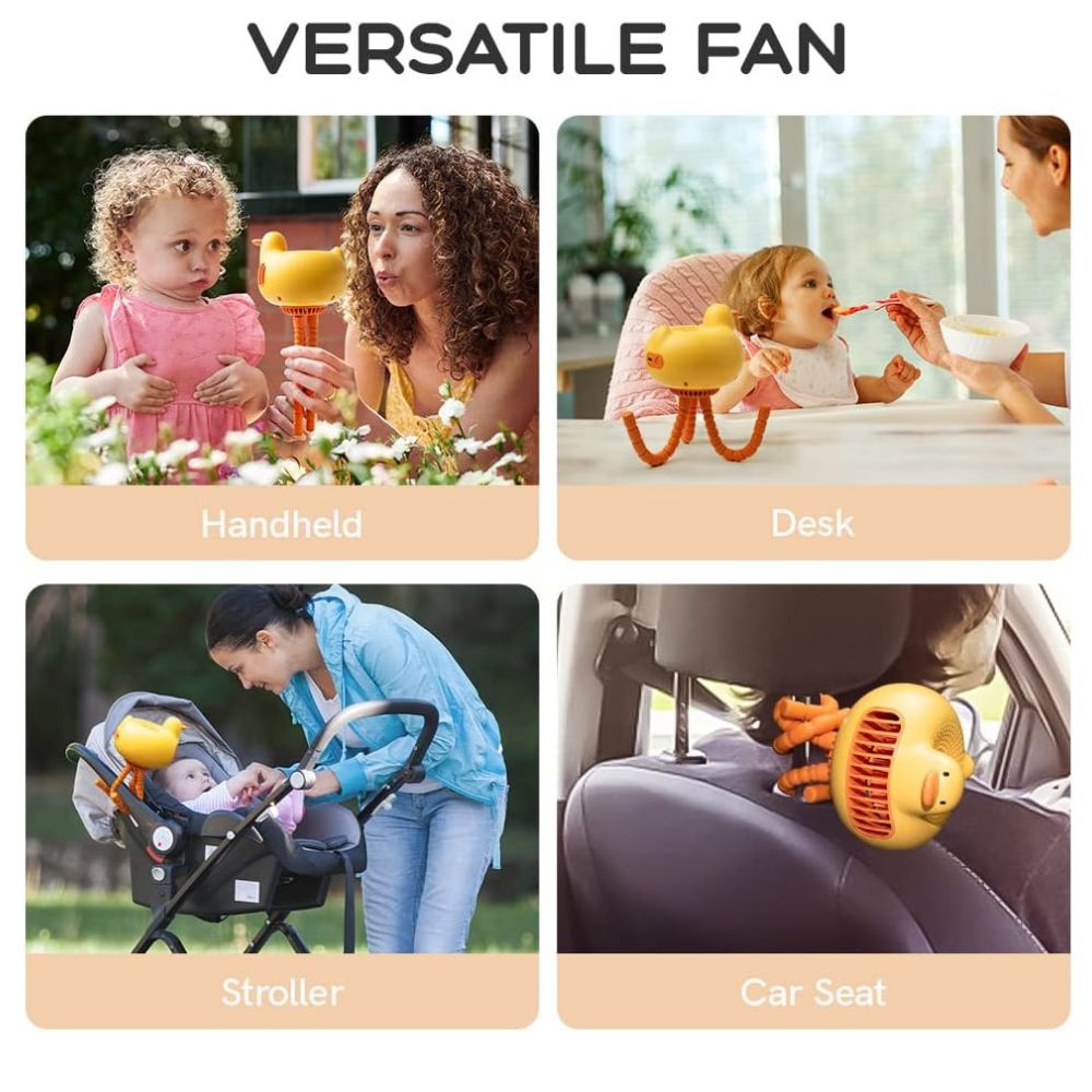 StrollerFan - Verstellbare Entenform Baby Kinderwagen Fan - Frest