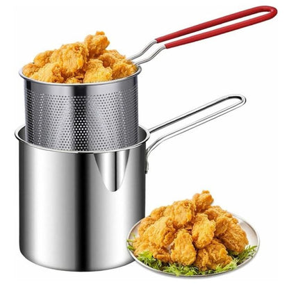 Multifunktionale Frittierpfanne aus Edelstahl