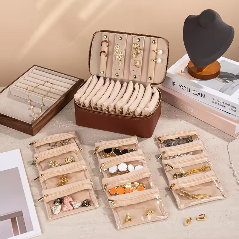 Jewellery Case - Schmuck-Reisebox mit 12 Samtbeuteln – Verknötungsfrei