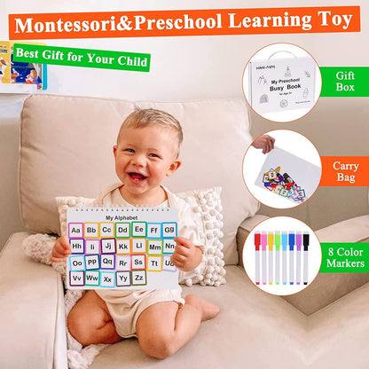 Busy Book - Montessori-Lernbuch | Lernordner für Vorschulkinder mit 30 Themen