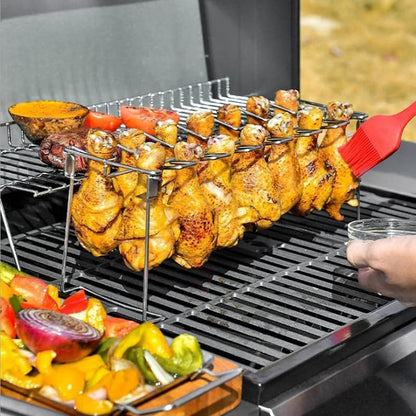 Grill Rack - Zusammenklappbarer Grillständer für Hähnchenkeulen