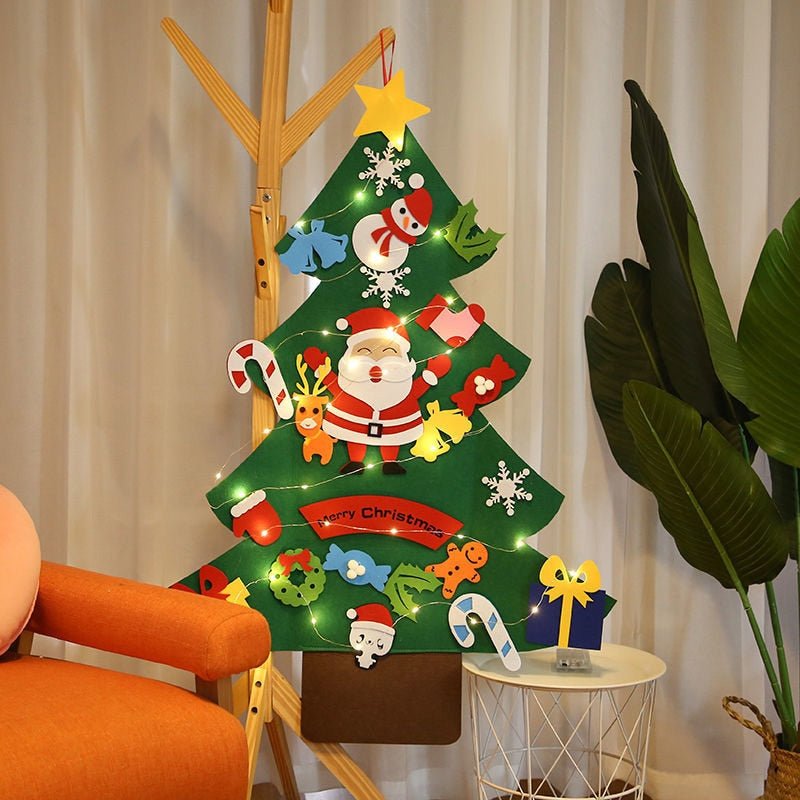 Felttree - Diy Filz-Weihnachtsbaum (32 Stück Ornamente) Christmas Felt Tree