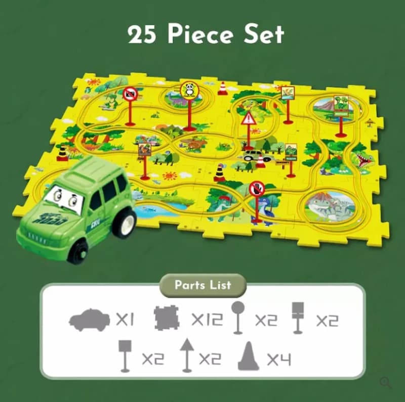 PuzzleRacer - Kinder-Autobahn-Set!