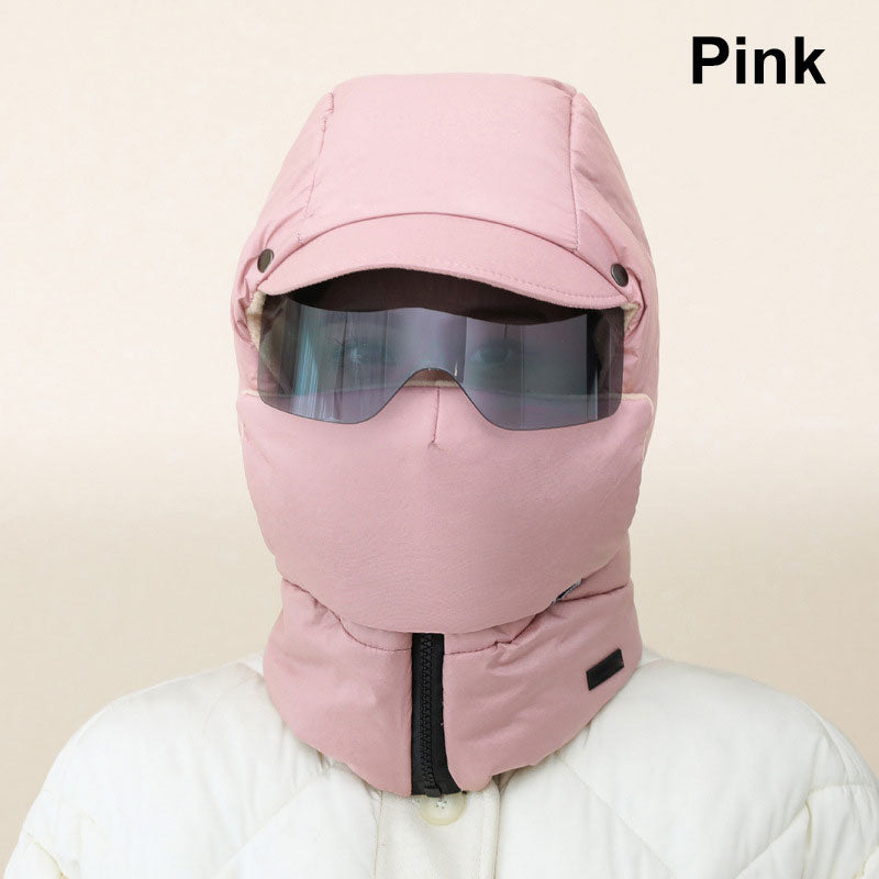 PuffMask - Winddichte Outdoor-Reitmaske mit Brille und vollständiger Abdeckung