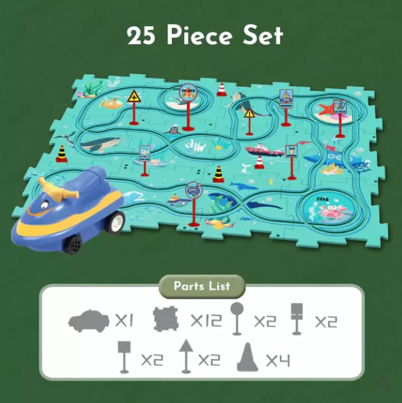 PuzzleRacer - Kinder-Autobahn-Set!