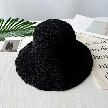 Sun Hat - Sonnenhut Stroh geflochten mit breiter Krempe