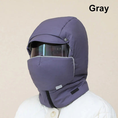 PuffMask - Winddichte Outdoor-Reitmaske mit Brille und vollständiger Abdeckung