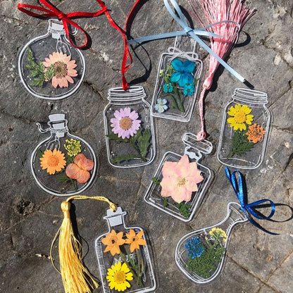 FlowerMark - DIY Trockenblumen Lesezeichen Set