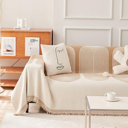 Gemütliche, beidseitig verwendbare Chenille-Sofadecke