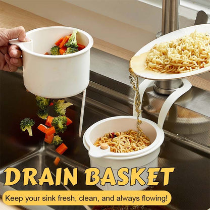 DrainBasket - Abtropfkorb zum Aufhängen – Sauberes Abgießen ohne Kleckern