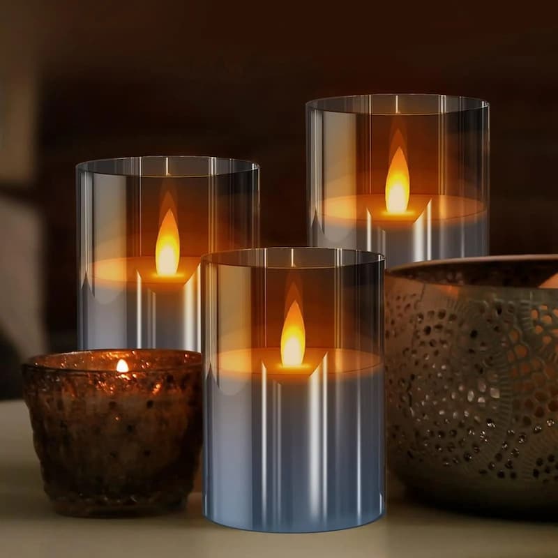 SferaCandle - Realistisches Elektro-Kerzen Set — Sicheres Kerzenlicht ohne Feuergefahr [3er Set]