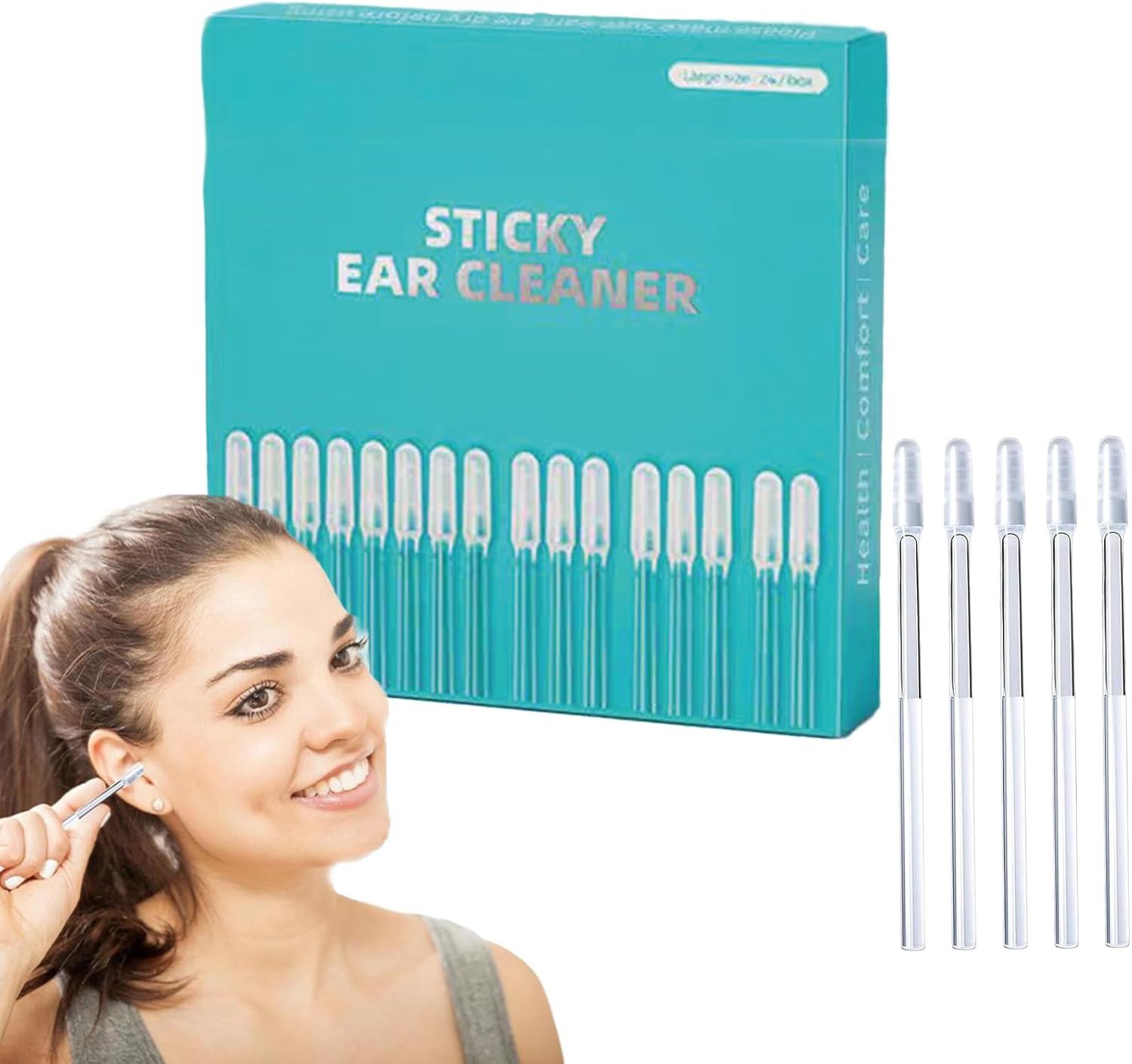 Sticky Ear Cleaner - Ohrreinigungsstäbchen aus weichem Gummi [24 Stück]