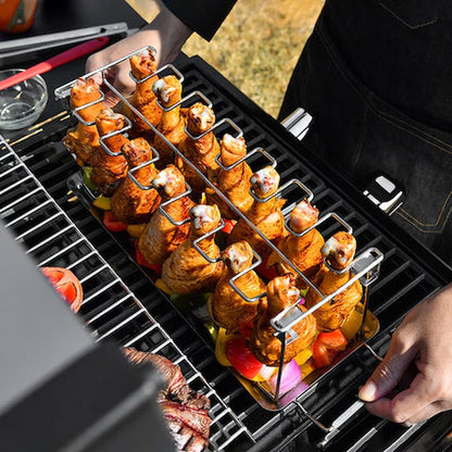 Grill Rack - Zusammenklappbarer Grillständer für Hähnchenkeulen