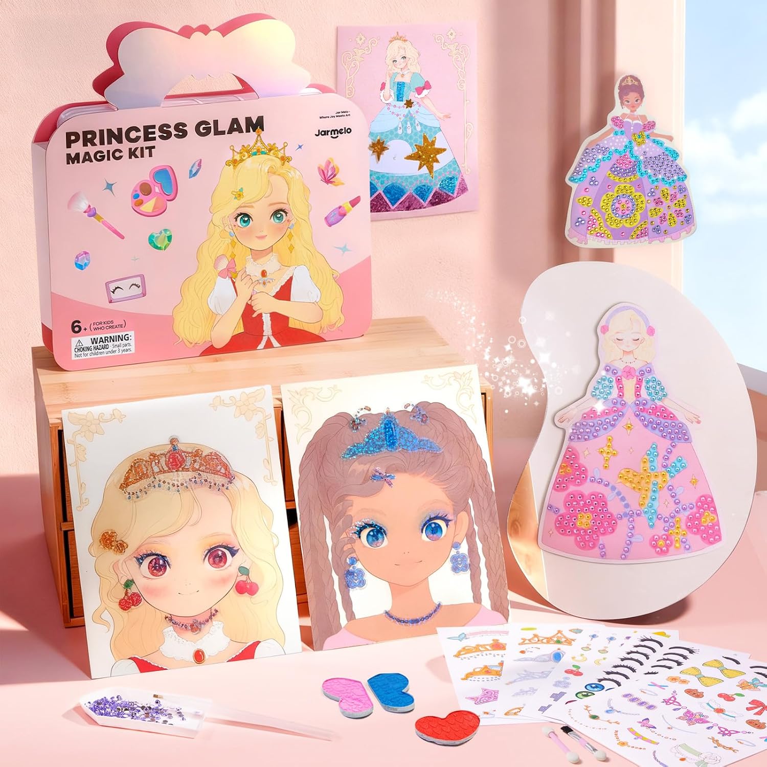 Princess Art Studio - 4-in-1-Prinzessinnen-Kunststudio | Bastelbuch mit Make-up, Schmucksteinen und Folie
