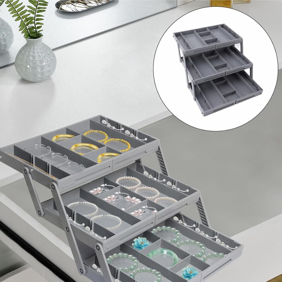 MakeUpTray -3-stufiger Smart-Schubladen-Organizer – Nutzt den Stauraum optimal aus