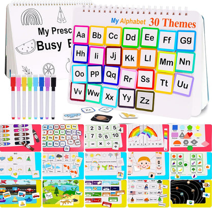 Busy Book - Montessori-Lernbuch | Lernordner für Vorschulkinder mit 30 Themen