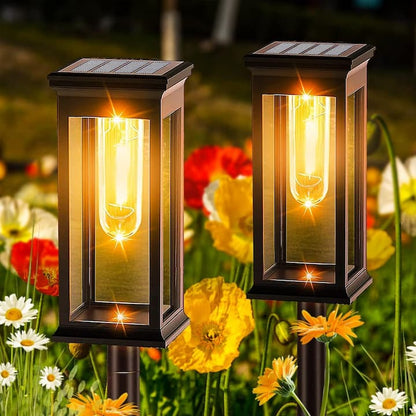 RecaLamp - Solar-Gartenleuchten im Laternenstil – Warmweißes Licht für Wege & Beete [2er-Set]