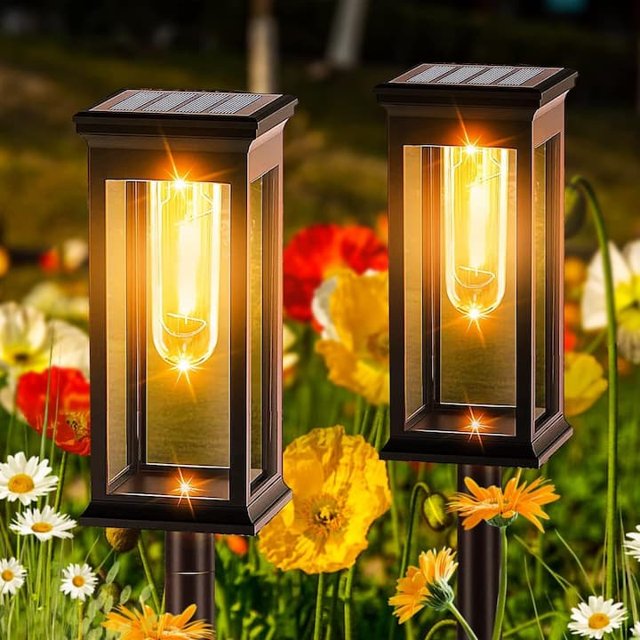 RecaLamp - Solar-Gartenleuchten im Laternenstil – Warmweißes Licht für Wege & Beete [2er-Set]