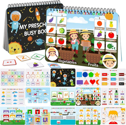 Busy Book - Montessori-Lernbuch | Lernordner für Vorschulkinder mit 30 Themen