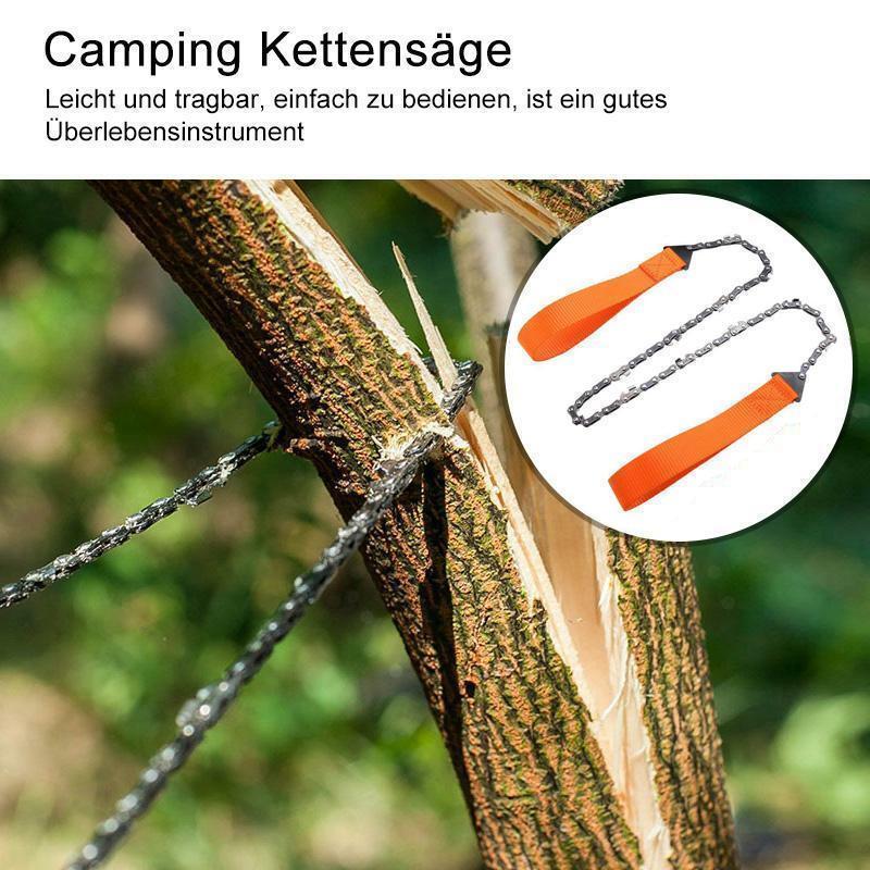 Hand Chain Saw - Handkettensäge Edelstahl 65 Mn – Zusammenklappbar mit Gürteltasche