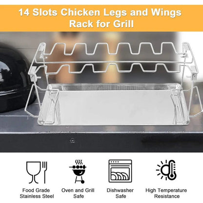 Grill Rack - Zusammenklappbarer Grillständer für Hähnchenkeulen