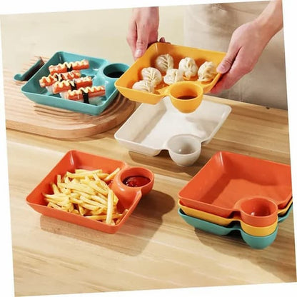 Dip Plate - Teller mit separatem Soßenfach für sauberes Essen
