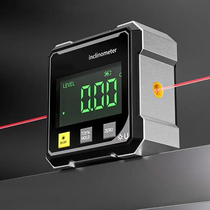 DigiLevel - Magnetisches Digital-Winkelmessgerät mit Laser — Starker Halt auf Metalloberflächen