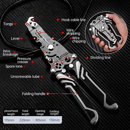 ElectroPlier - Faltbarer 8-in-1 Drahtabisolierer für Elektroarbeiten